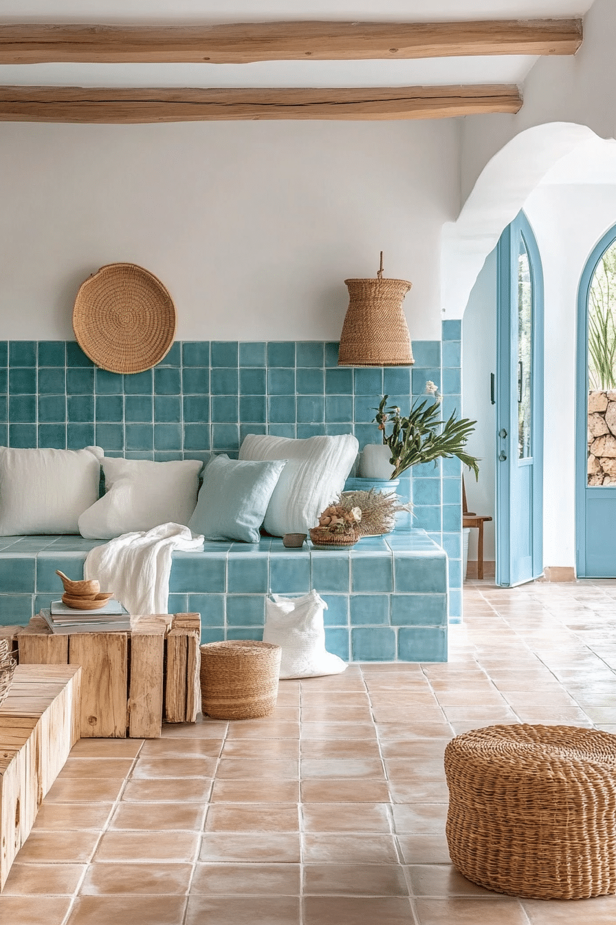10. Mediterranean Escape (Light Blue Living Room Ideas) - Light Blue Living Room Ideas
