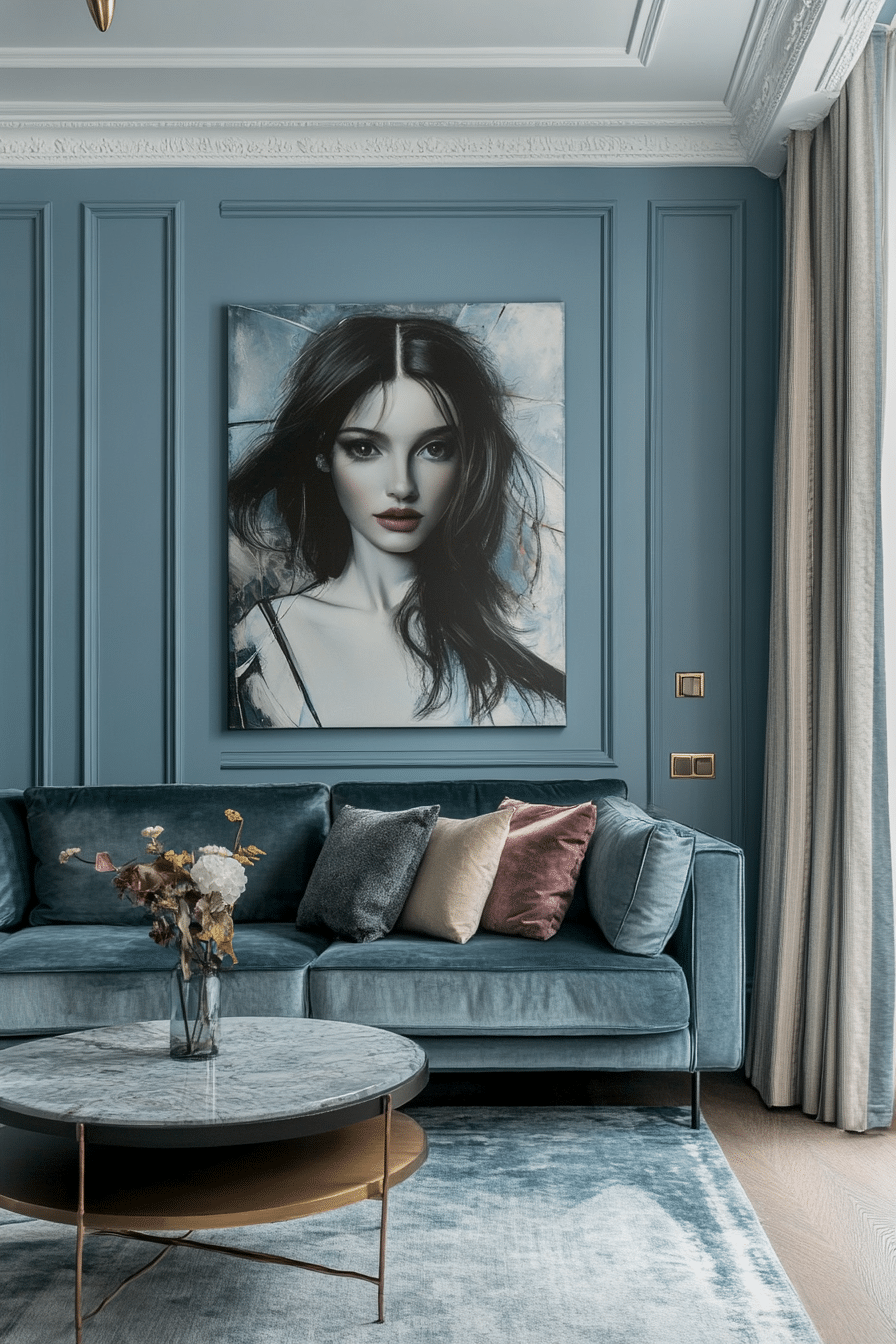14. Urban Chic Elegance (Light Blue Living Room Ideas) - Light Blue Living Room Ideas