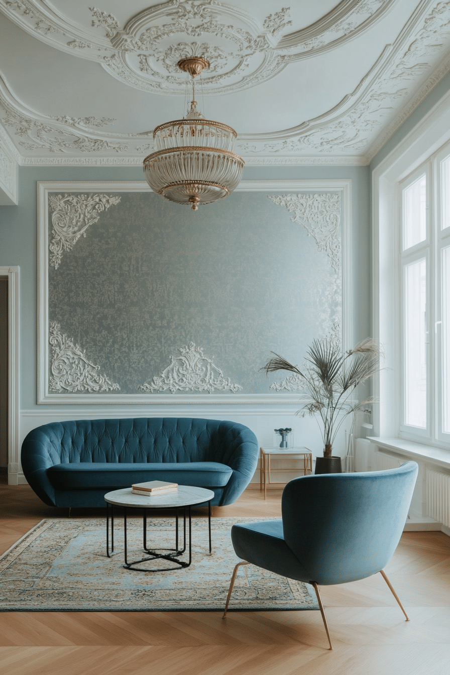 25. Regal Rococo Revival (Light Blue Living Room Ideas) - Light Blue Living Room Ideas