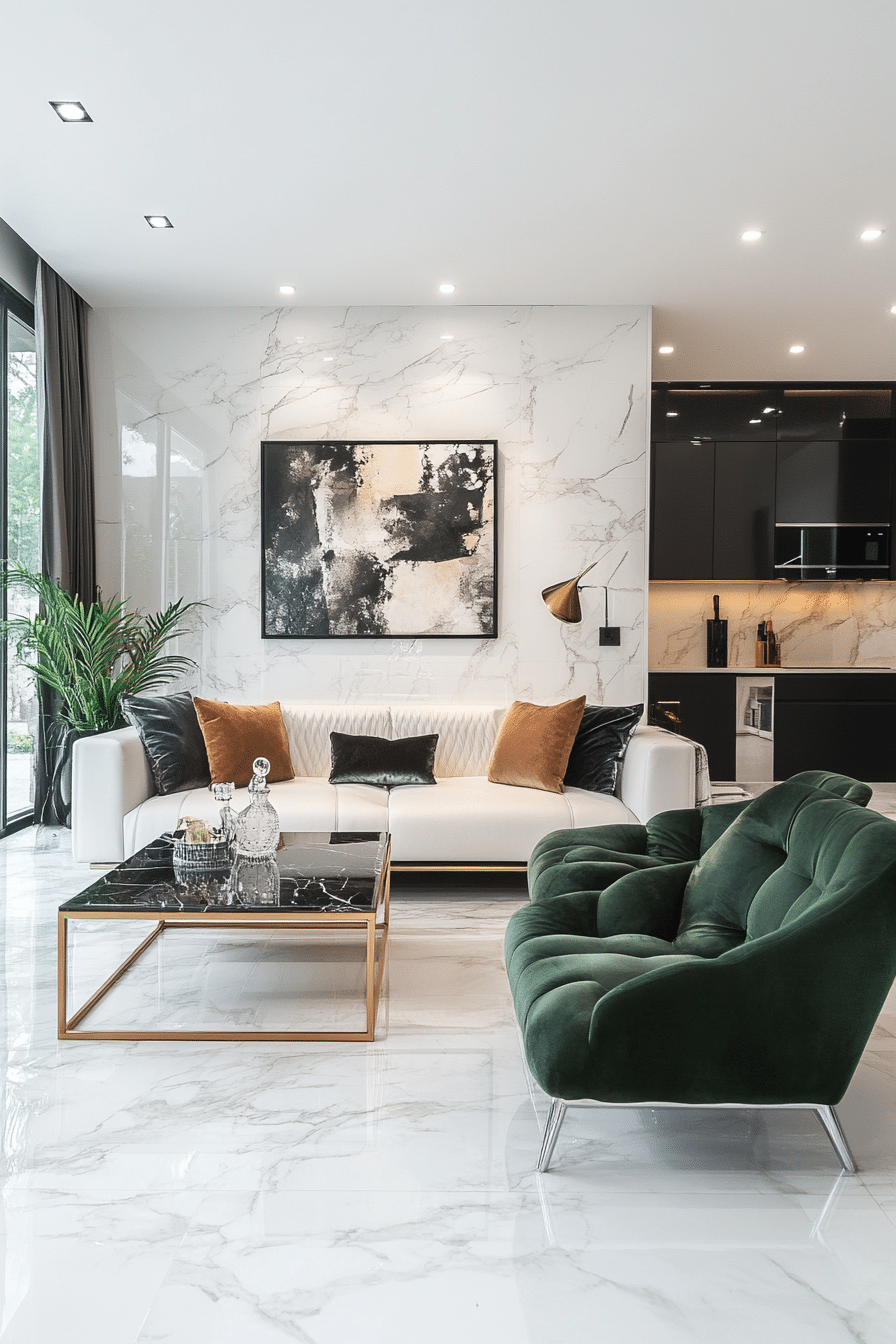 23. Luxury Marble Aesthetic (Living Room Ideas) - Living Room Ideas