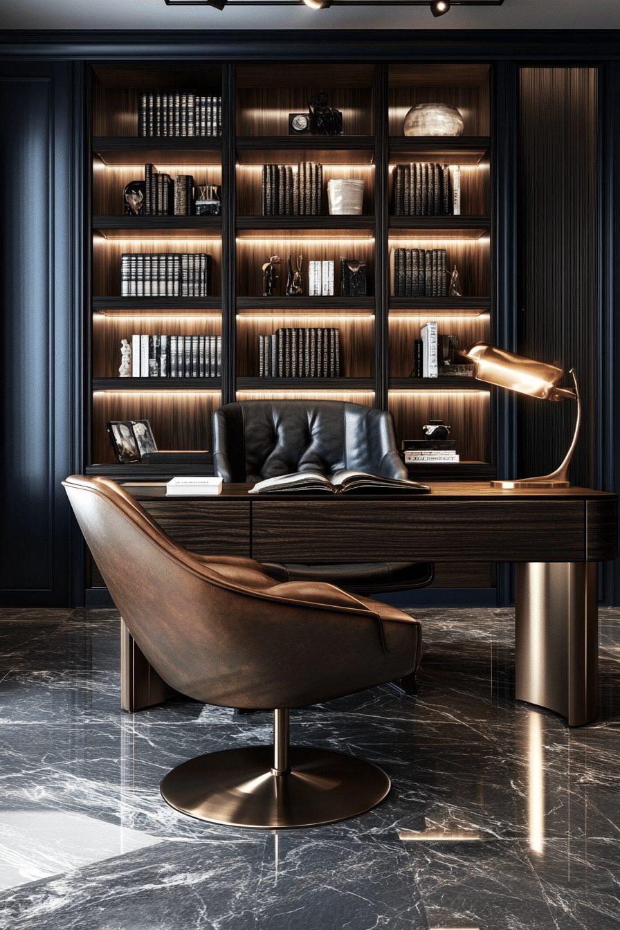 15. Luxe Library (Home Office Ideas For Her) - Home Office Ideas For Her