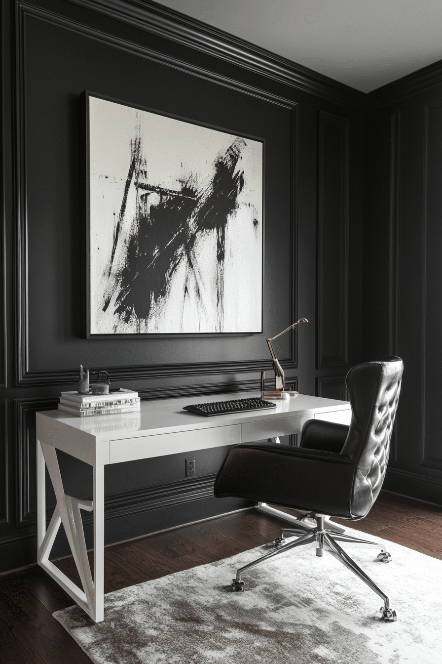 22. Classic Monochrome (Home Office Ideas For Her) - Home Office Ideas For Her