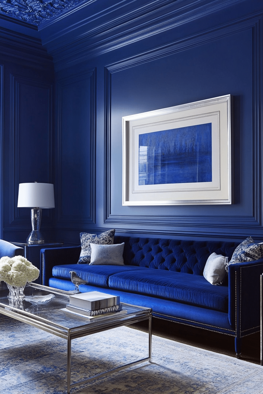 1. Modern Royal Blue Elegance (Royal Blue Living Room Ideas) - Royal Blue Living Room Ideas