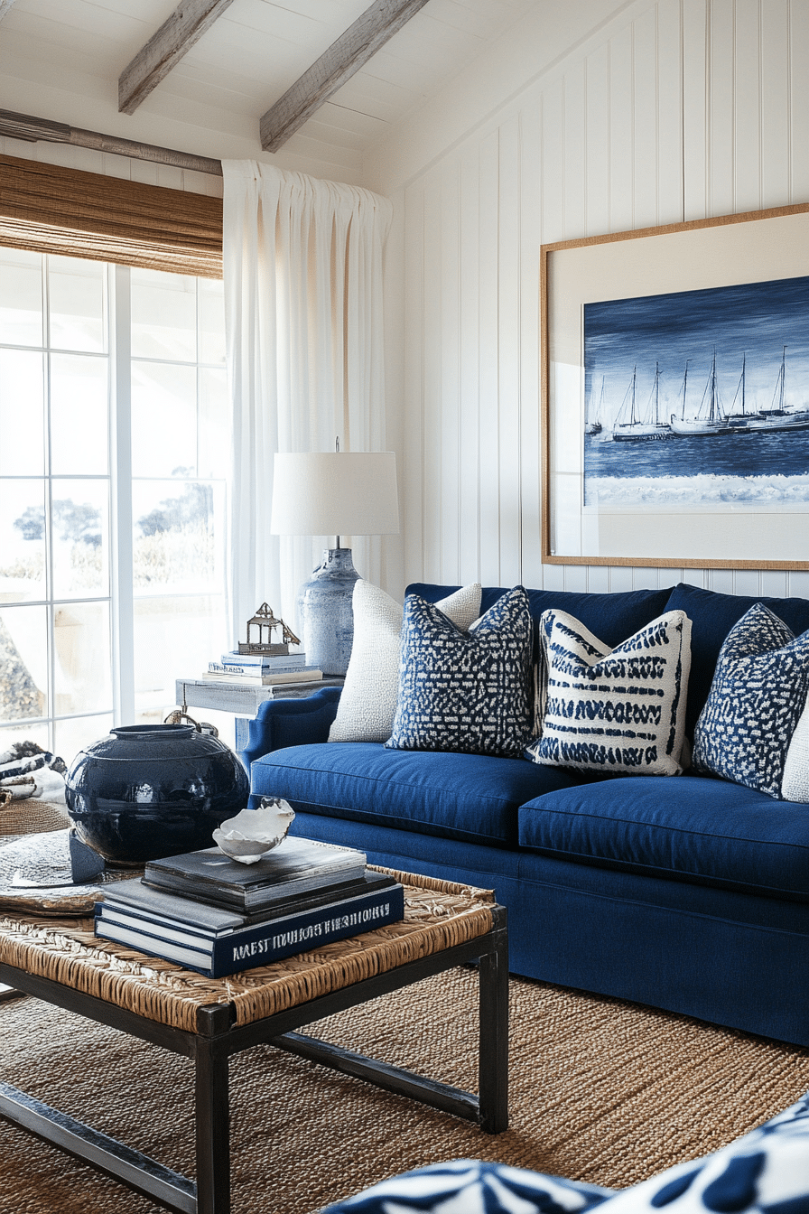 3. Coastal Blue Retreat (Royal Blue Living Room Ideas) - Royal Blue Living Room Ideas