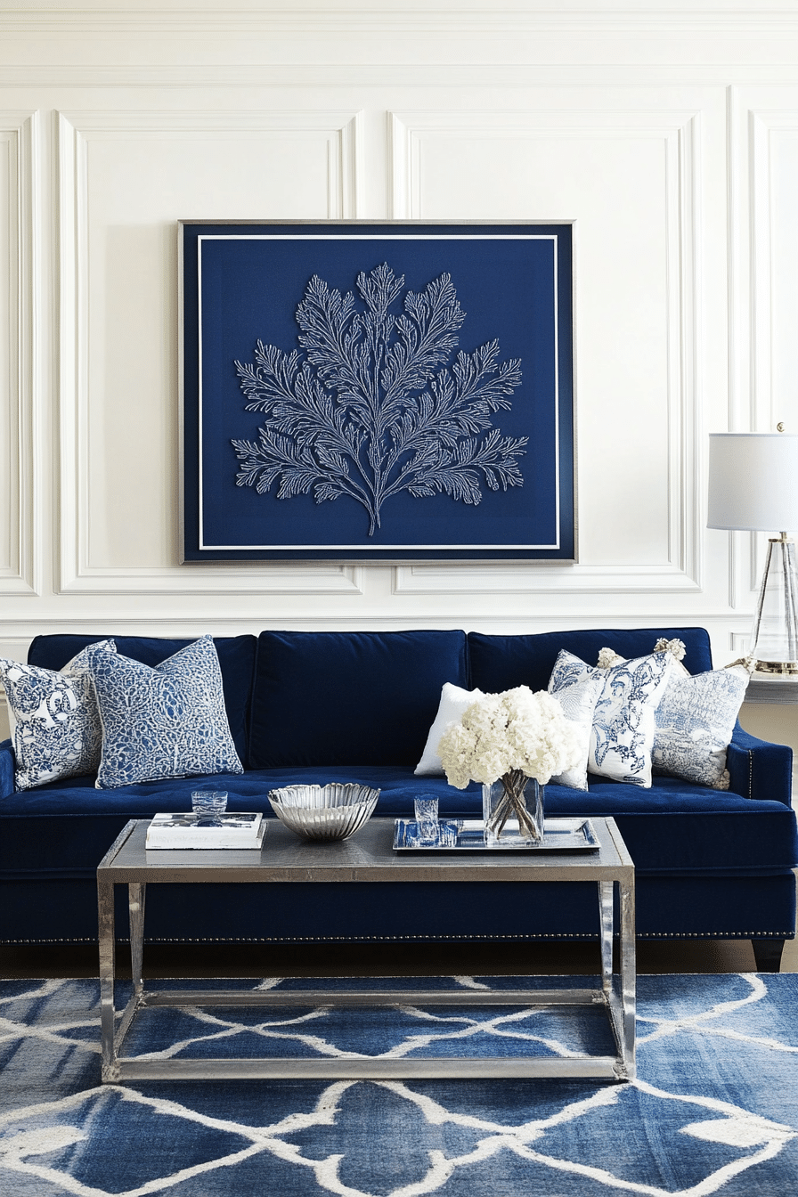 5. Minimalist Blue Haven (Royal Blue Living Room Ideas) - Royal Blue Living Room Ideas