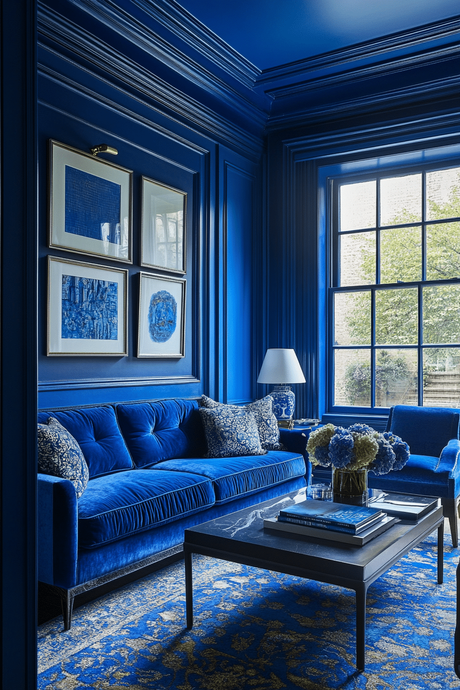 11. Monochromatic Blue Bliss (Royal Blue Living Room Ideas) - Royal Blue Living Room Ideas