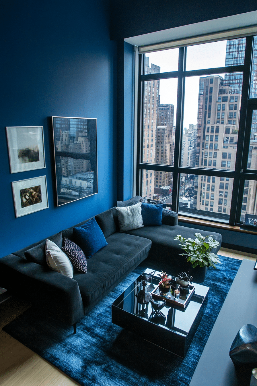 19. Dark and Moody Blue Elegance (Royal Blue Living Room Ideas) - Royal Blue Living Room Ideas