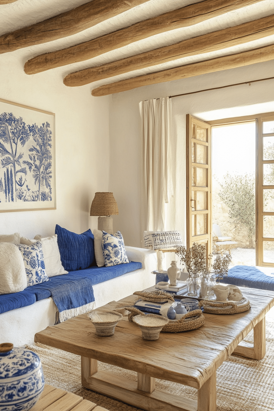 24. Mediterranean Blue Escape (Royal Blue Living Room Ideas) - Royal Blue Living Room Ideas