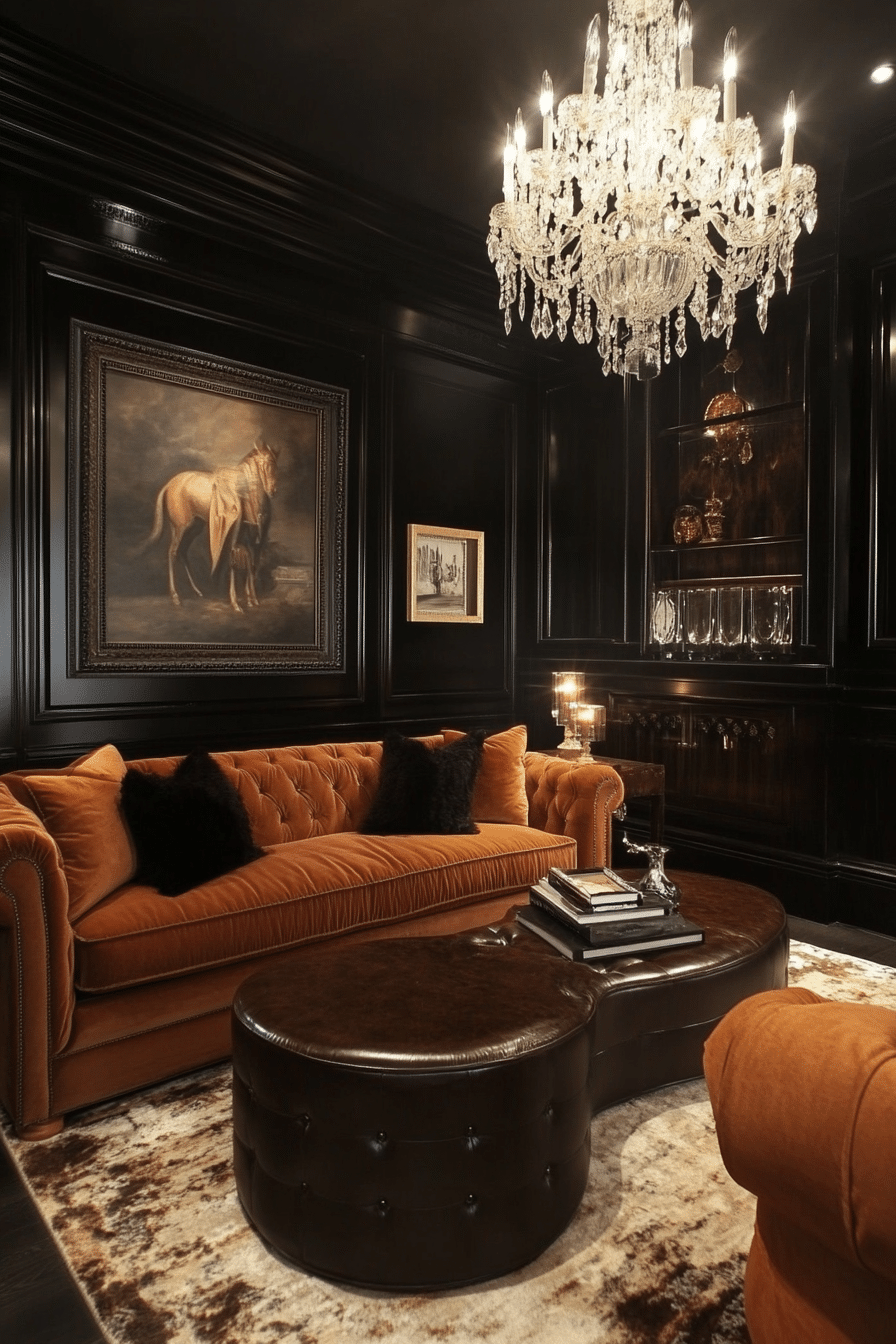 8. Classic Brown and Black Elegance (Brown And Black Living Room Ideas) - Brown And Black Living Room Ideas