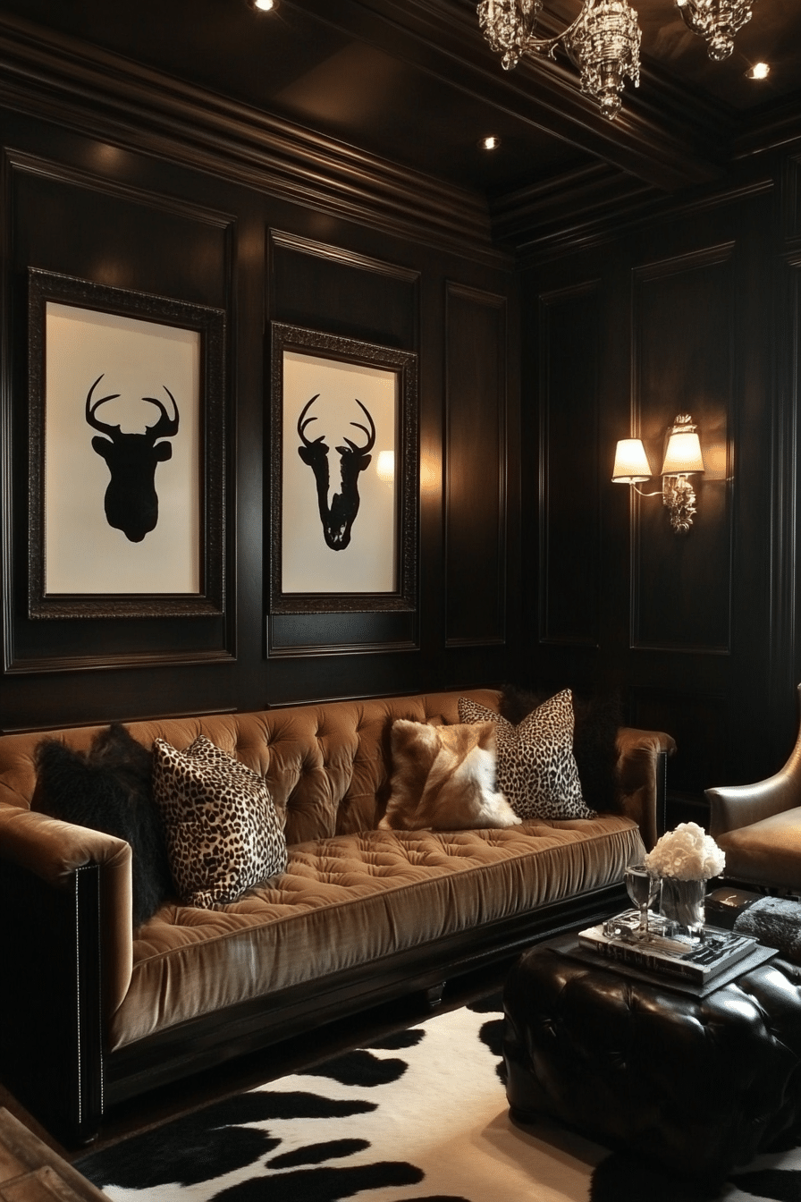 19. Timeless Walnut and Coal Black Pairing (Brown And Black Living Room Ideas) - Brown And Black Living Room Ideas
