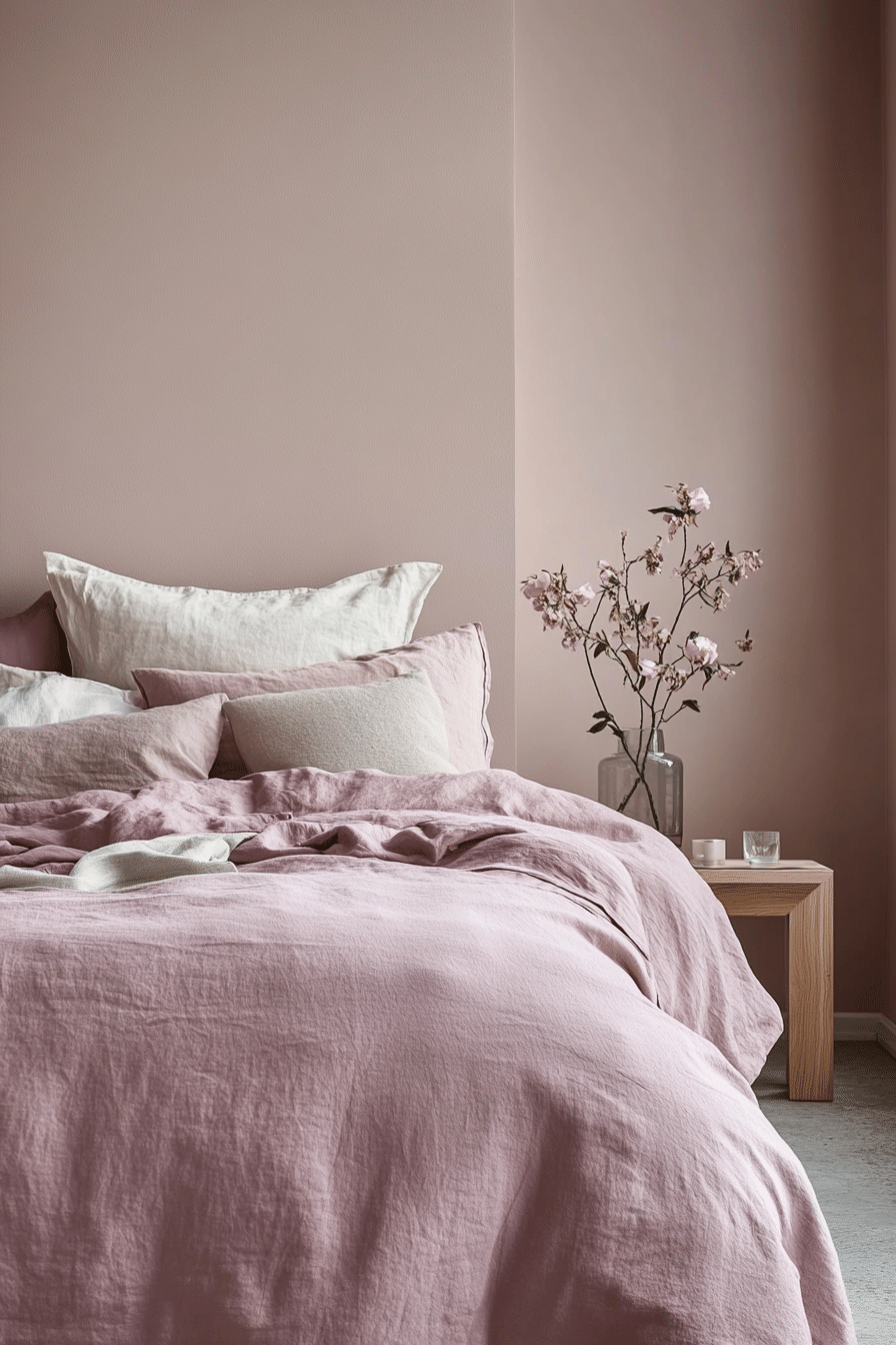 4. Mauve Modern Minimalism (Pink Bedroom Ideas) - Pink Bedroom Ideas