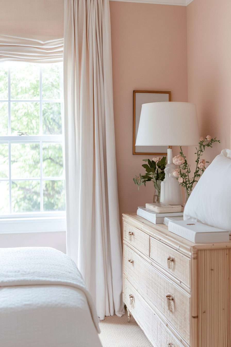 10. Peachy Blush Haven (Pink Bedroom Ideas) - Pink Bedroom Ideas