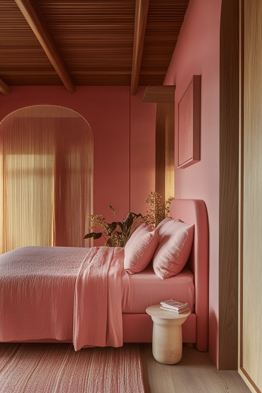 18. Salmon-Pink Warmth (Pink Bedroom Ideas) - Pink Bedroom Ideas