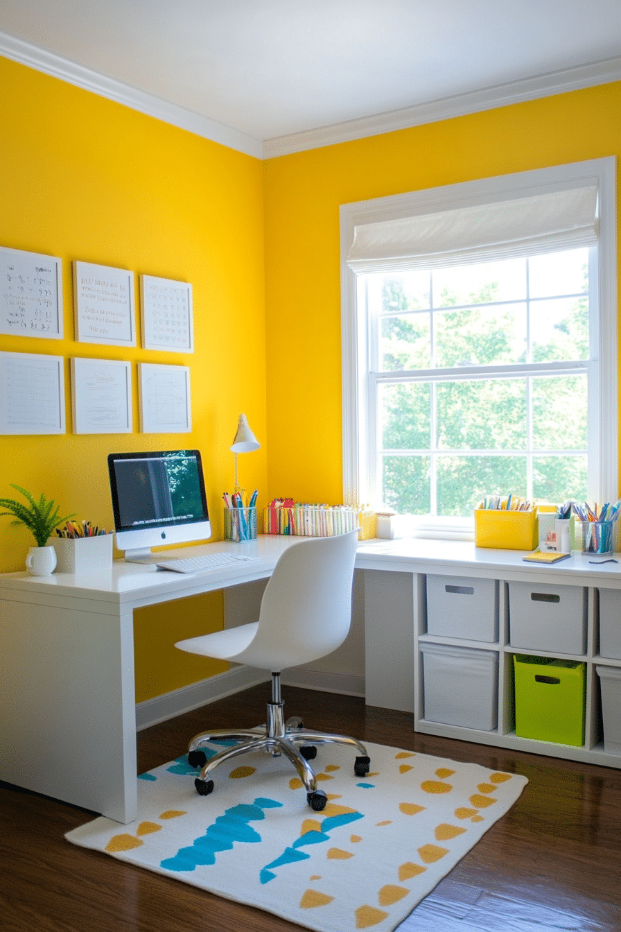 2. Bright & Cheerful Workspace (Teacher Office Ideas) - Teacher Office Ideas