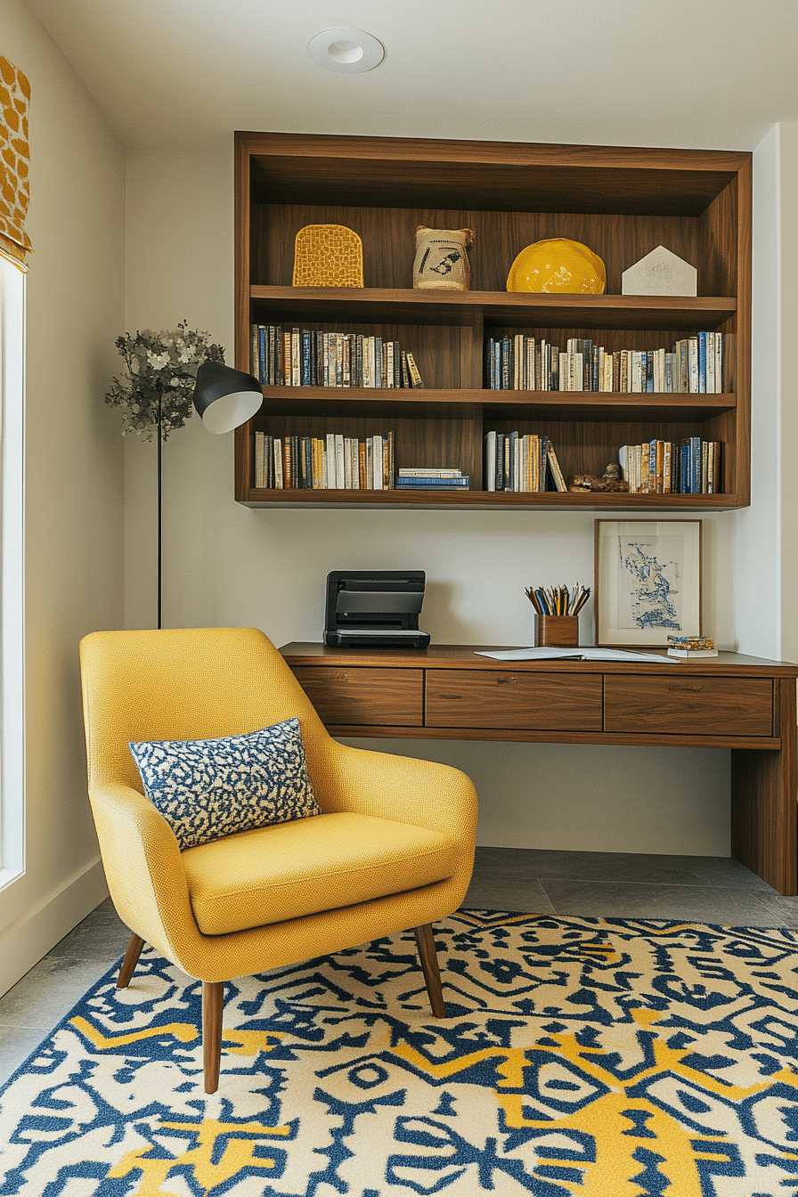 8. Mid-Century Academic Nook (Teacher Office Ideas) - Teacher Office Ideas