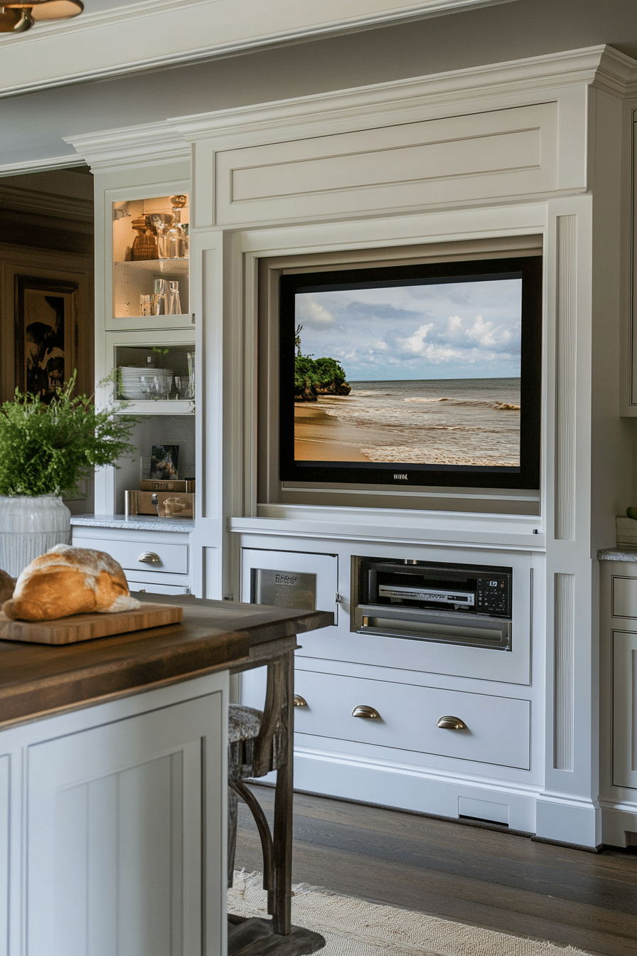 3. Built-In Cabinet Screen (Tv Ideas For Kitchen) - Tv Ideas For Kitchen