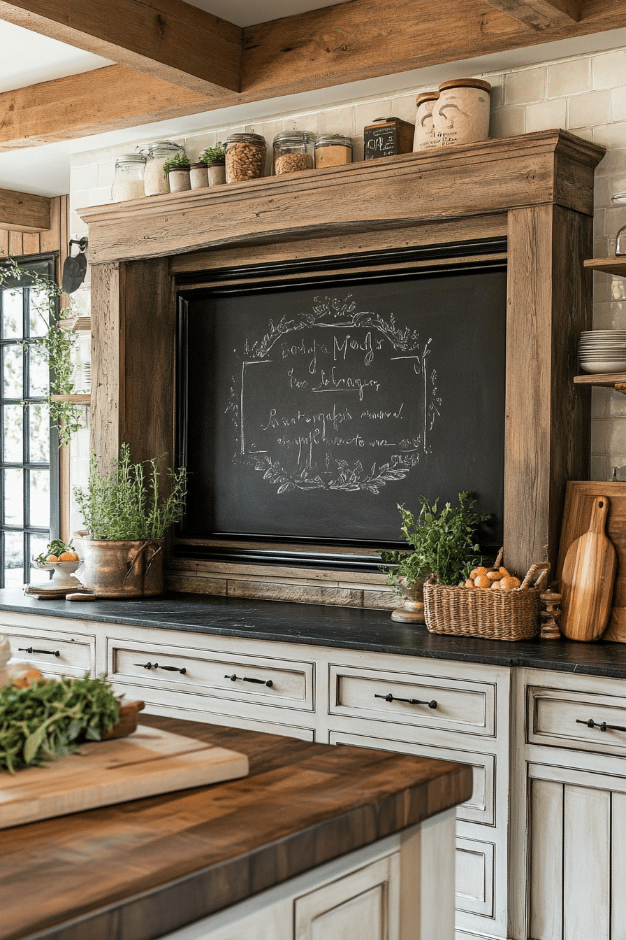 6. Chalkboard TV Frame (Tv Ideas For Kitchen) - Tv Ideas For Kitchen