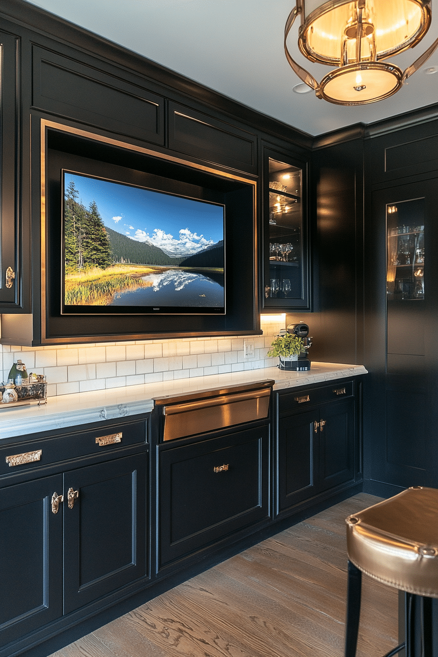 15. Copper Accent TV Frame (Tv Ideas For Kitchen) - Tv Ideas For Kitchen