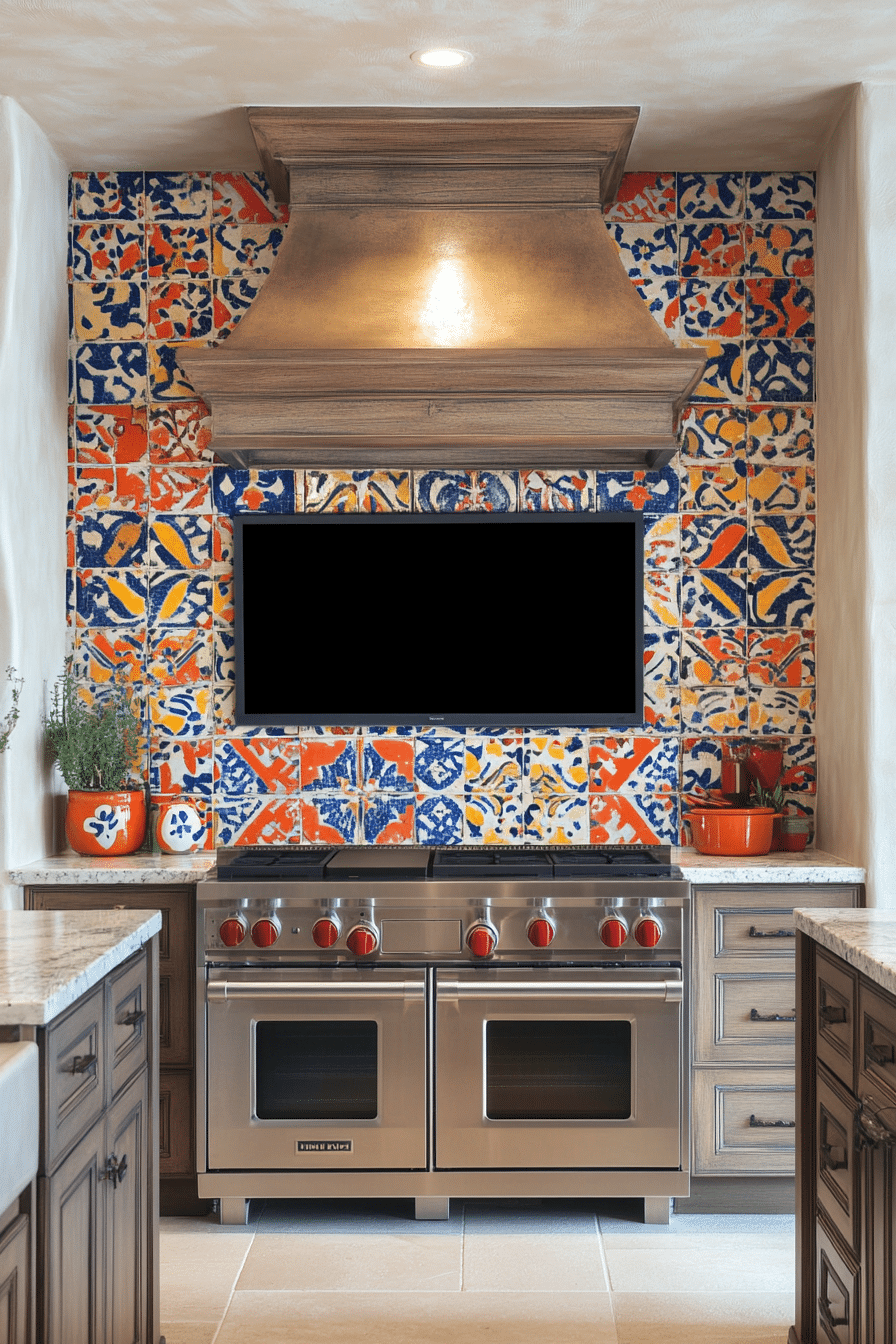 17. Tile Mosaic Frame TV (Tv Ideas For Kitchen) - Tv Ideas For Kitchen