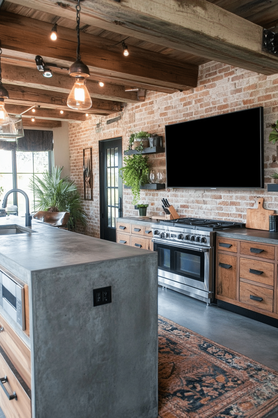 19. Concrete Frame TV (Tv Ideas For Kitchen) - Tv Ideas For Kitchen