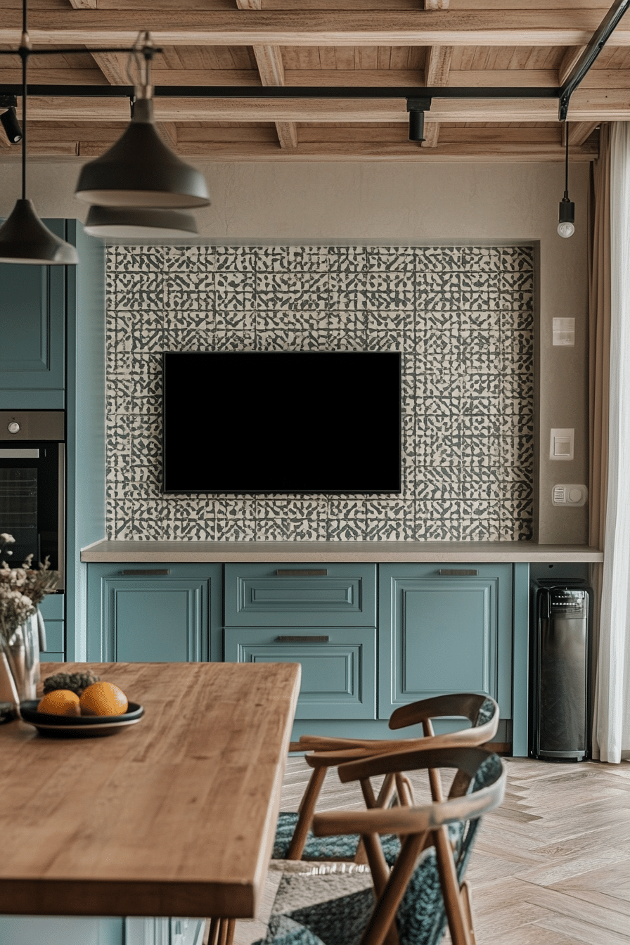 21. Geometric Pattern Frame TV (Tv Ideas For Kitchen) - Tv Ideas For Kitchen