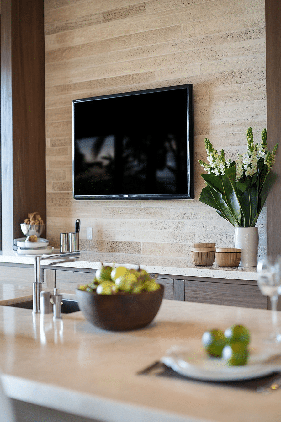 26. Integrated Backsplash TV (Tv Ideas For Kitchen) - Tv Ideas For Kitchen