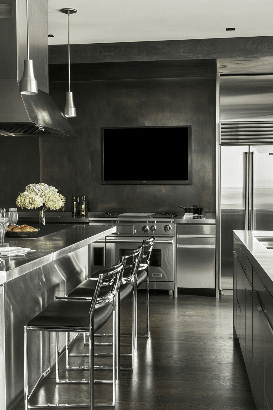 10. Stainless Steel TV Panel (Tv Ideas For Kitchen) - Tv Ideas For Kitchen