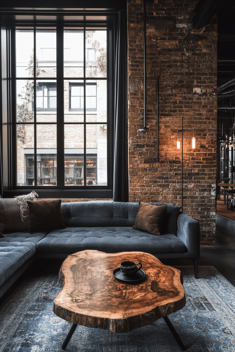 2. Industrial Loft Appeal (Black Living Room Ideas) - Black Living Room Ideas