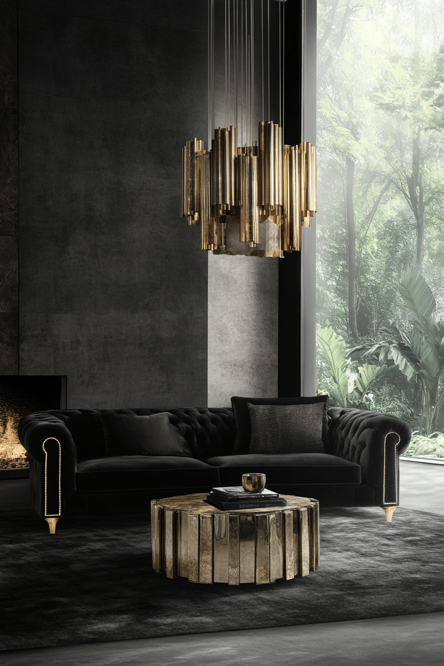 3. Velvet Luxe Sophistication (Black Living Room Ideas) - Black Living Room Ideas
