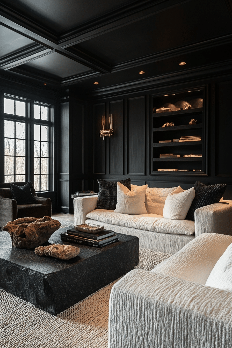 22. Textured Matte Black (Black Living Room Ideas) - Black Living Room Ideas