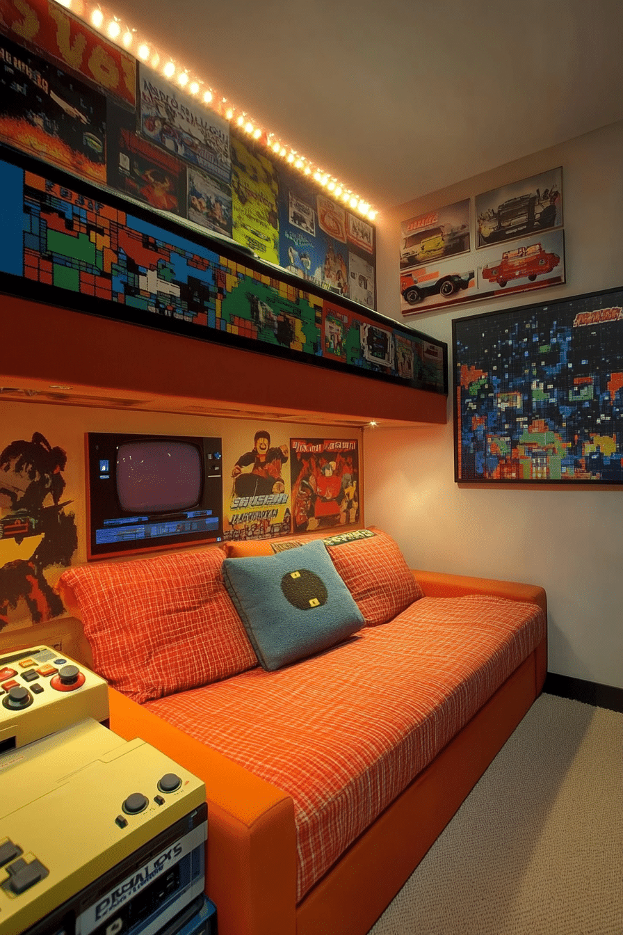 3. Retro Gamer’s Paradise (Gaming Bedroom Ideas) - Gaming Bedroom Ideas