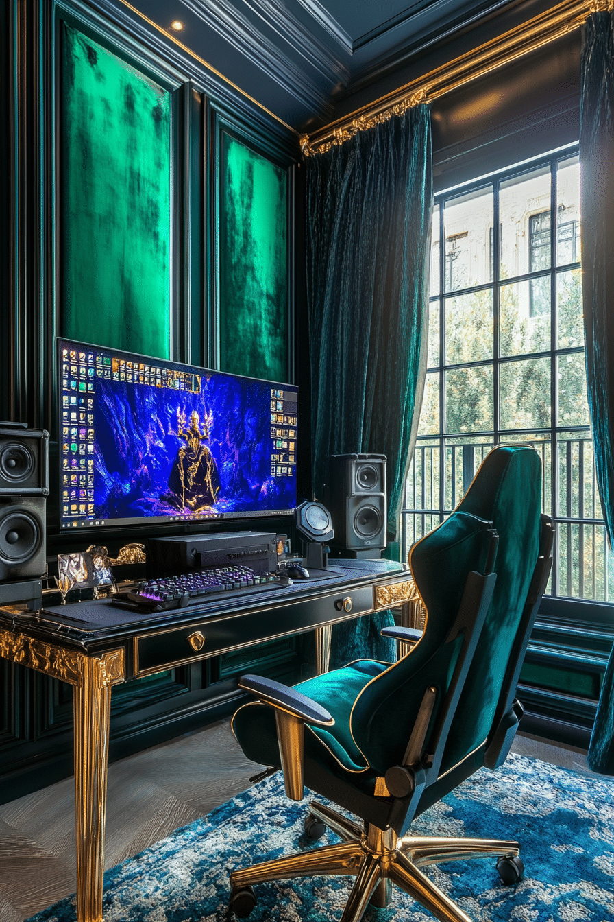 11. Luxury Gamer’s Retreat (Gaming Bedroom Ideas) - Gaming Bedroom Ideas