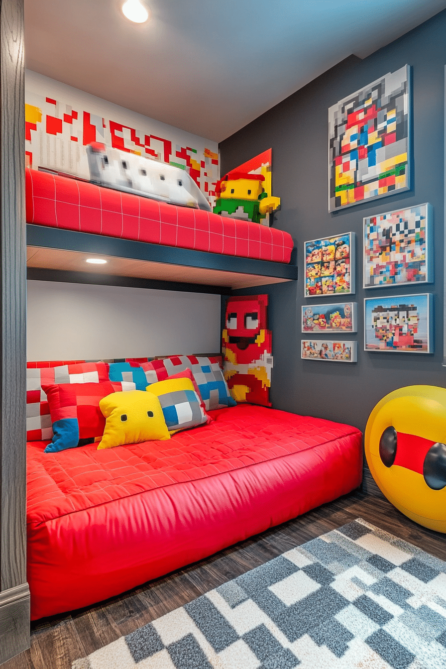 12. Pixel Art Playroom (Gaming Bedroom Ideas) - Gaming Bedroom Ideas