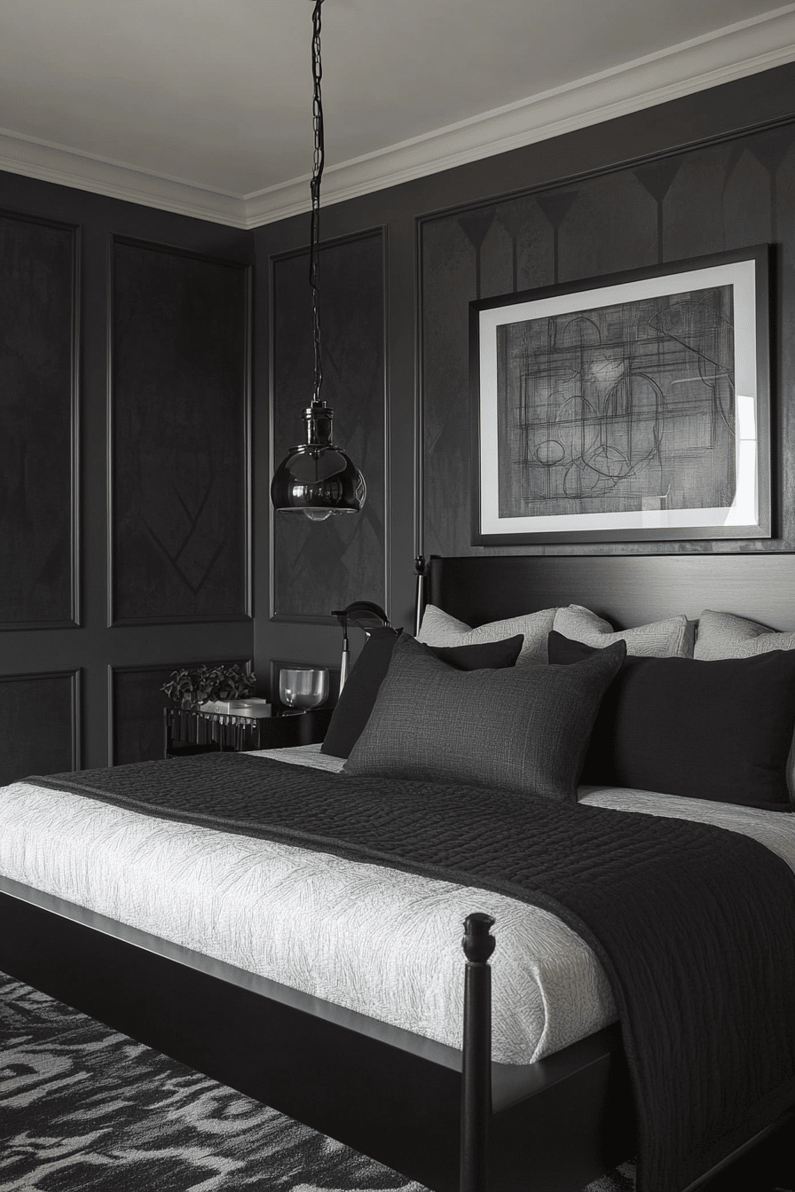 3. Modern Monochrome Masterpiece (Grayscale Bedroom Ideas) - Grayscale Bedroom Ideas