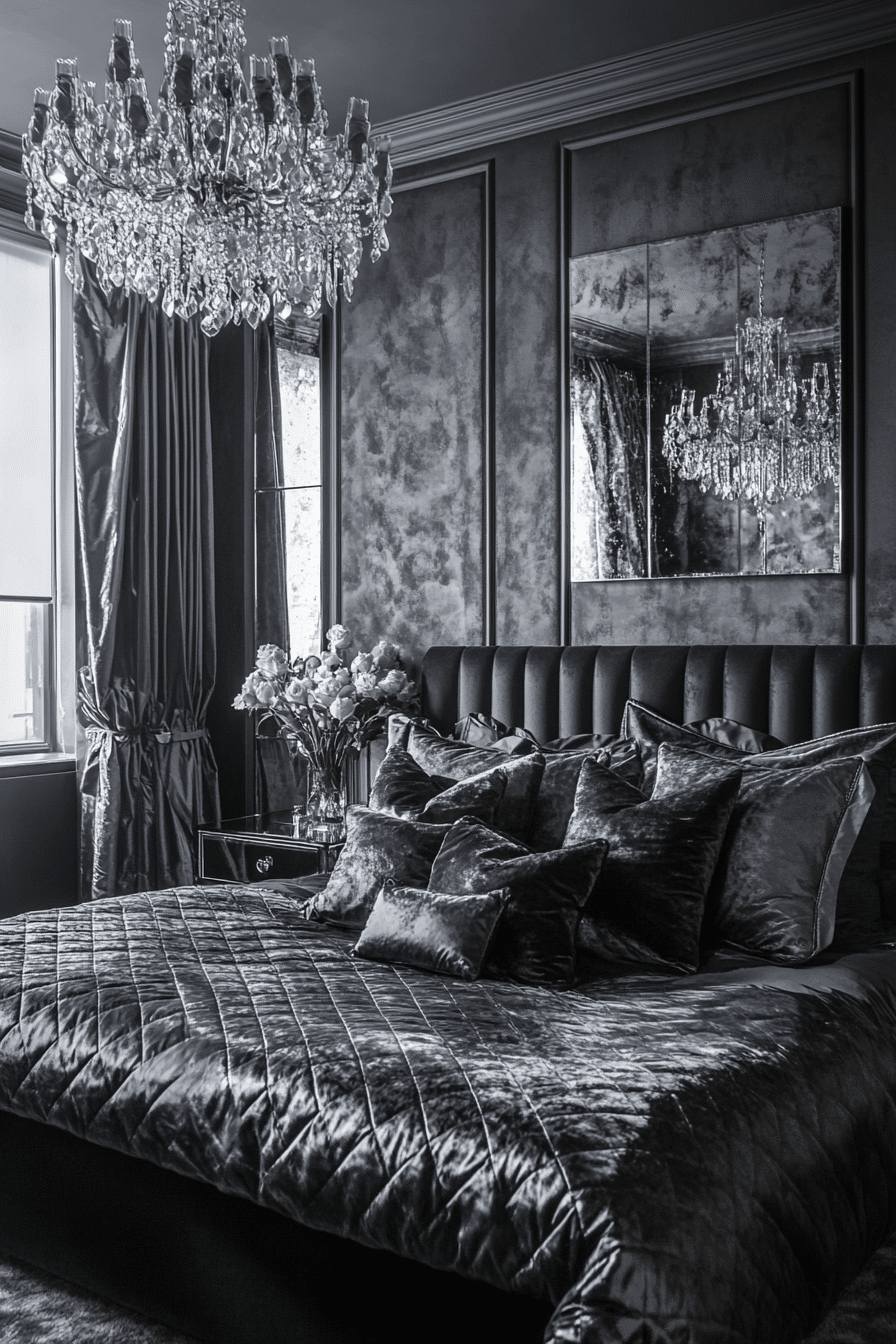 5.Graphite Glamour (Grayscale Bedroom Ideas) - Grayscale Bedroom Ideas