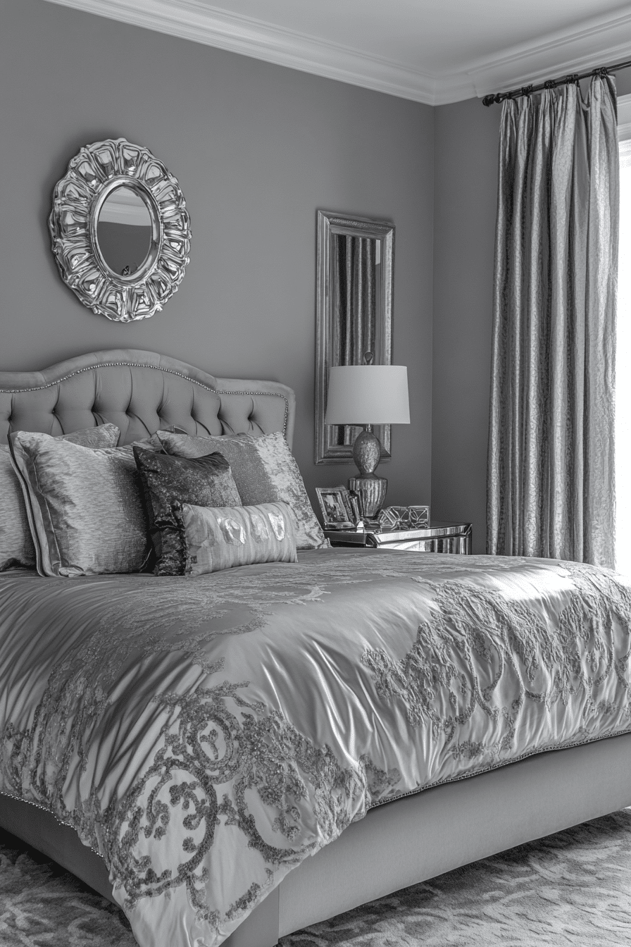 25. Sable and Silver Luxe (Grayscale Bedroom Ideas) - Grayscale Bedroom Ideas