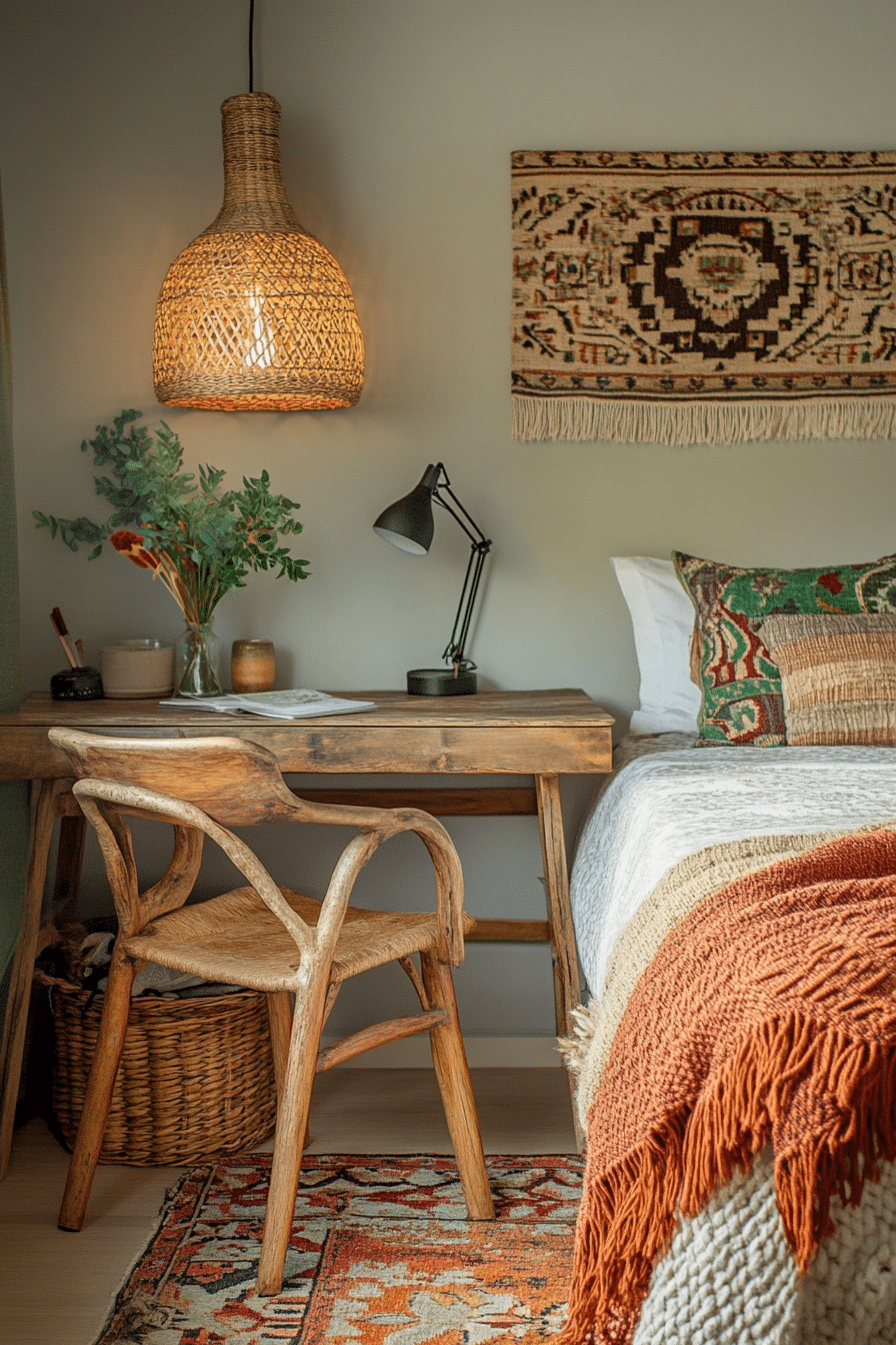 3. Modern Boho Haven (Bedroom Ideas With A Desk) - Bedroom Ideas With A Desk