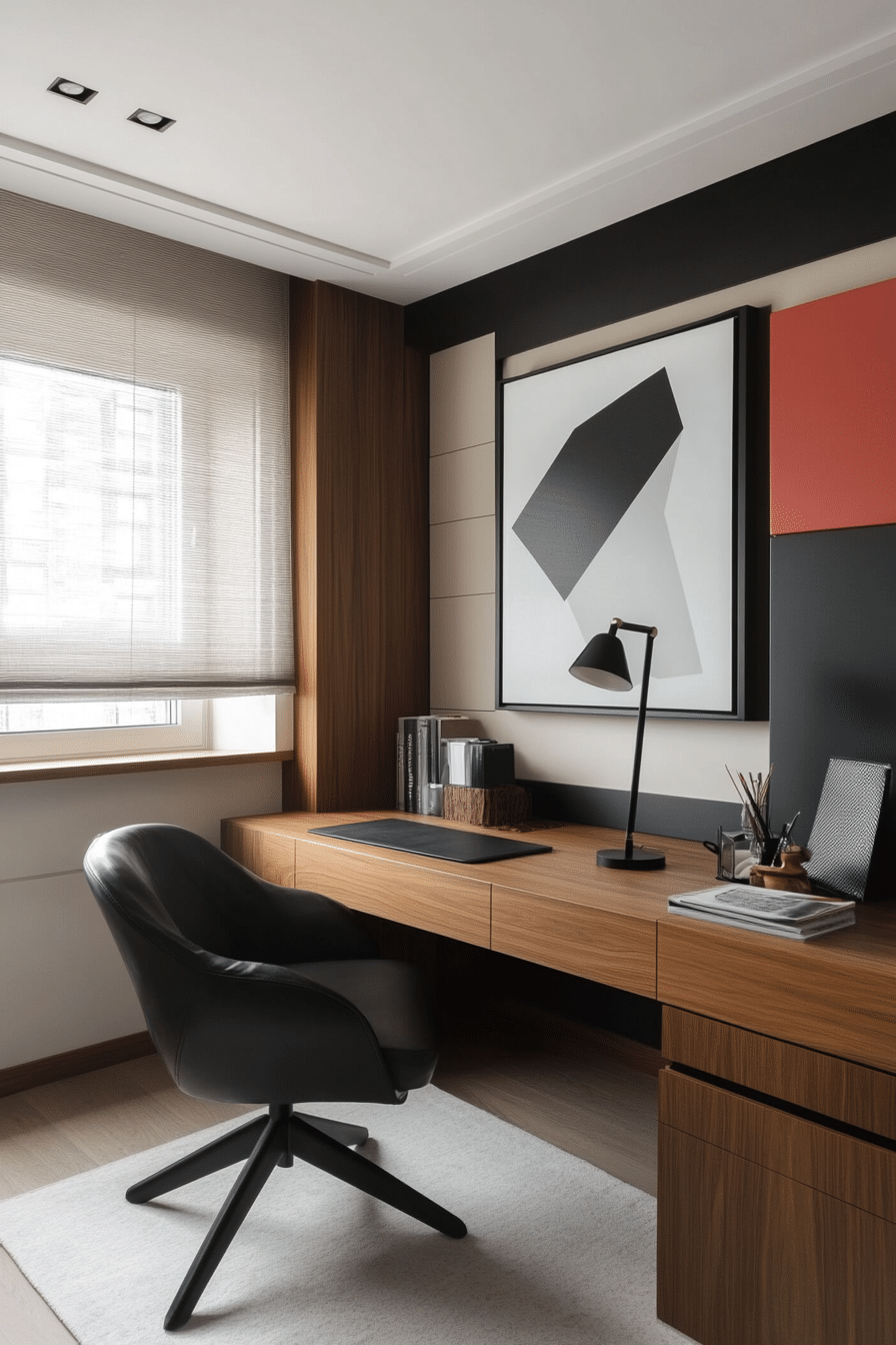 16. Bold Geometric Statement (Bedroom Ideas With A Desk) - Bedroom Ideas With A Desk