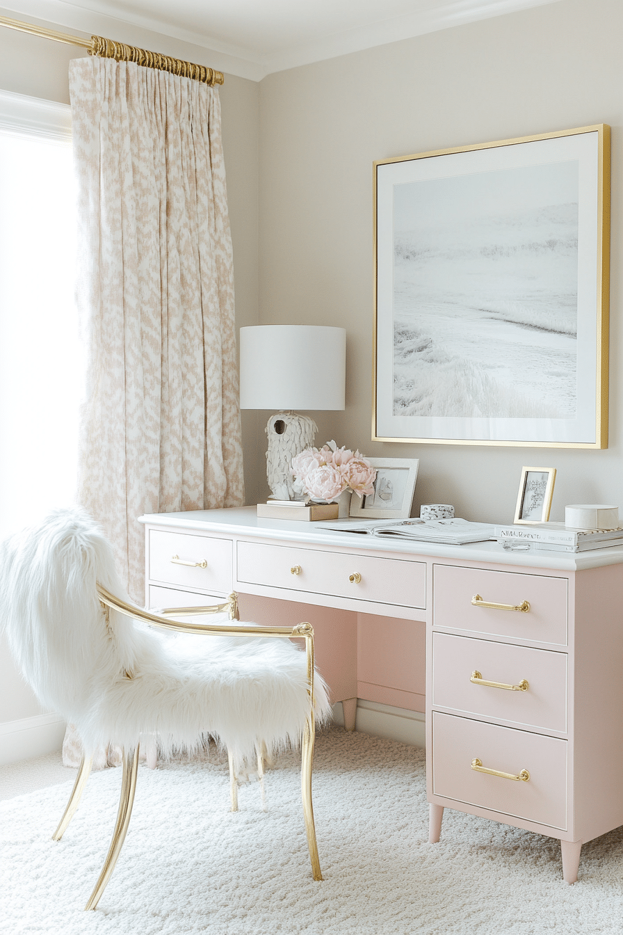17. Dreamy Pastel Paradise (Bedroom Ideas With A Desk) - Bedroom Ideas With A Desk