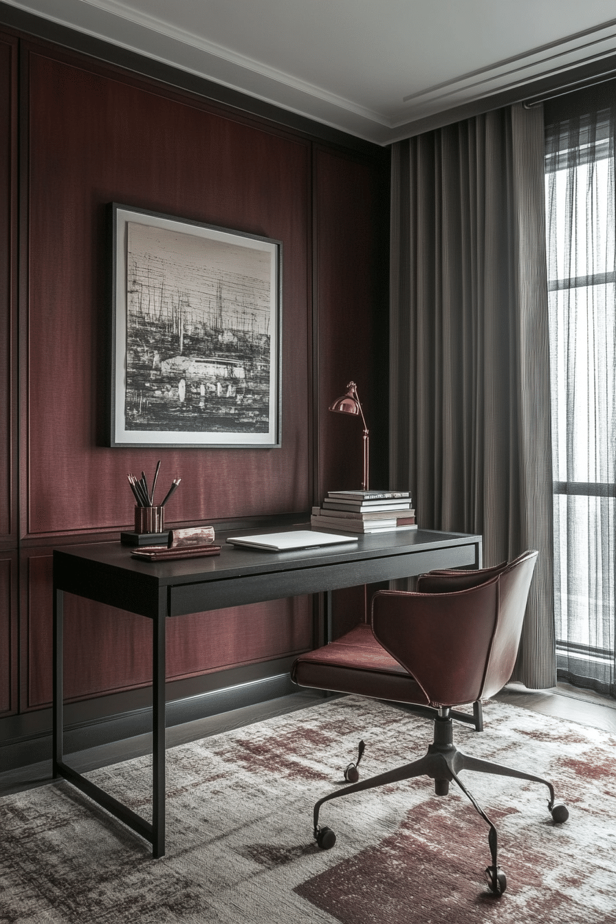 18. Luxe Leather Workspace (Bedroom Ideas With A Desk) - Bedroom Ideas With A Desk