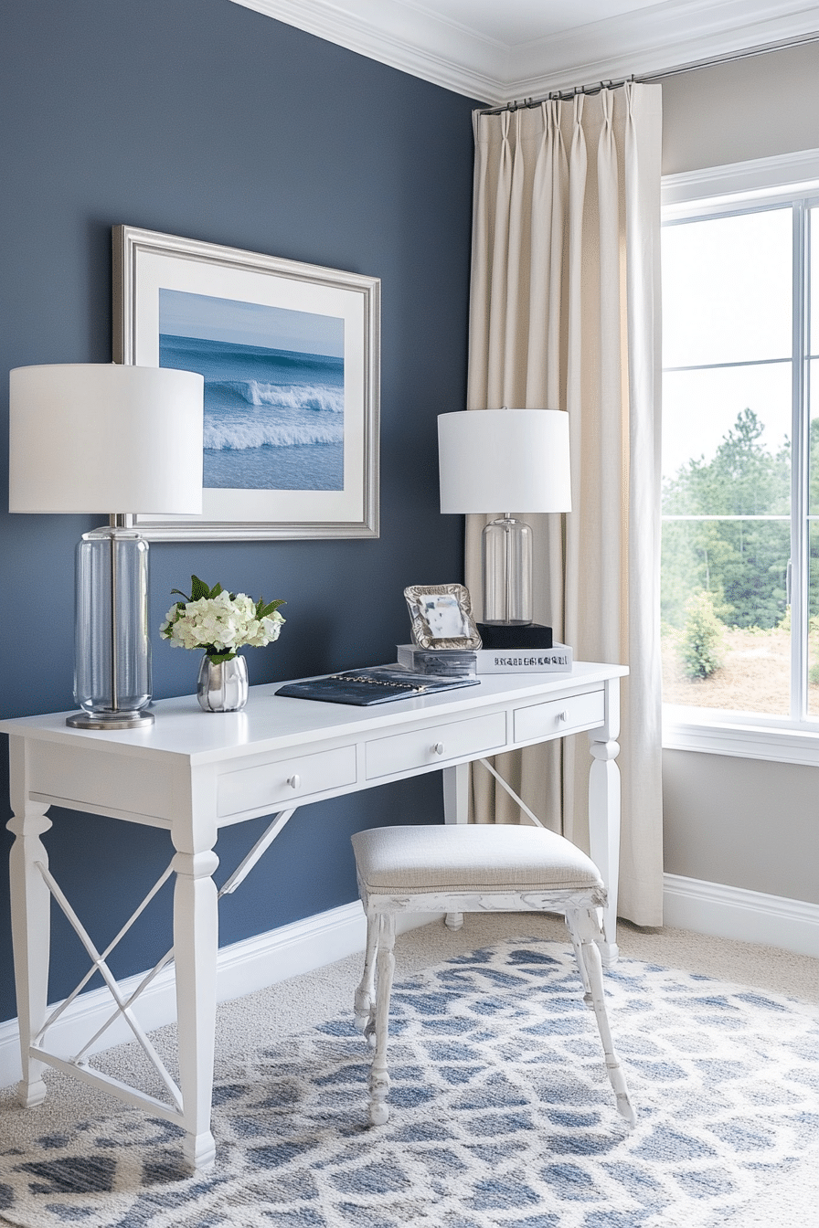 20. Calm Contemporary Canvas (Bedroom Ideas With A Desk) - Bedroom Ideas With A Desk
