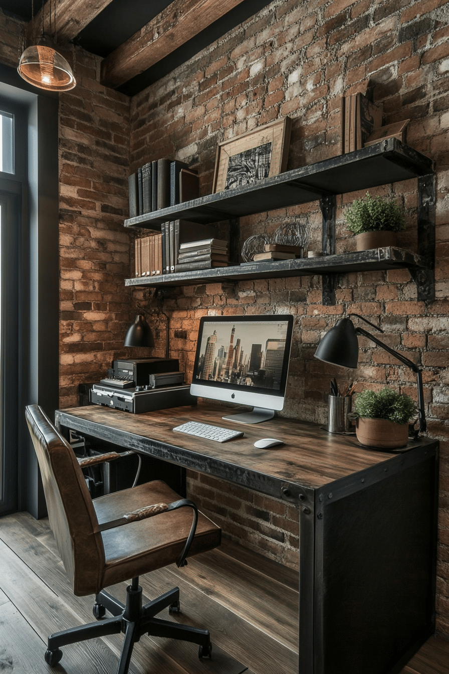 2. Industrial Corner (Tiny Office Space Ideas) - Tiny Office Space Ideas