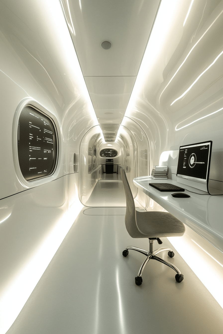 14. Futuristic Glow Setup (Tiny Office Space Ideas) - Tiny Office Space Ideas