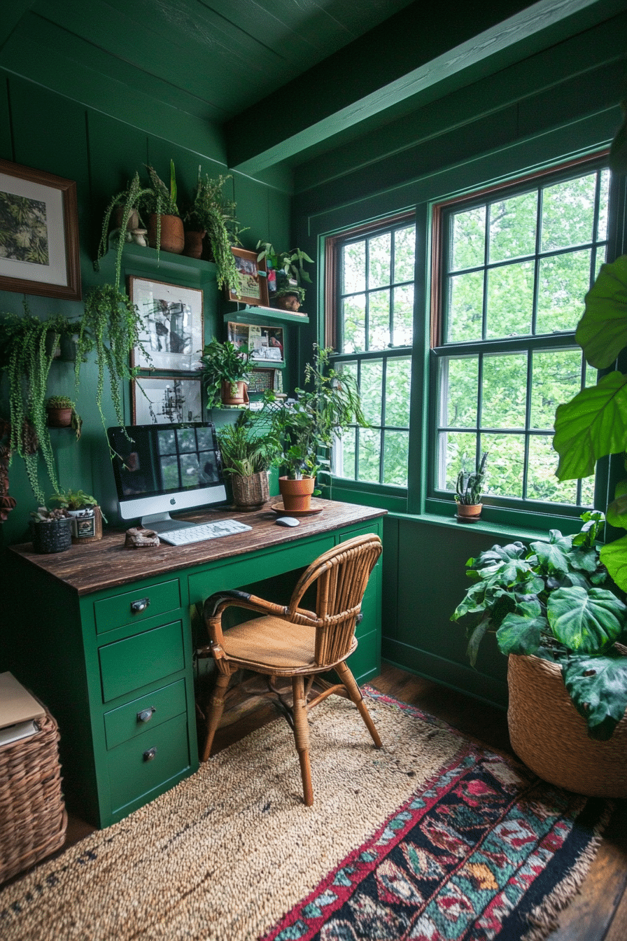 17. Botanical Bay (Tiny Office Space Ideas) - Tiny Office Space Ideas
