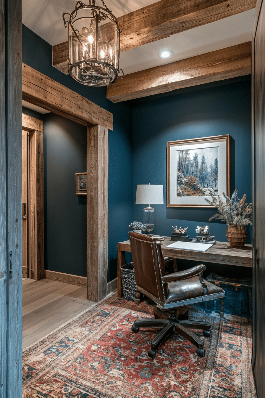19. Modern Rustic Mix (Tiny Office Space Ideas) - Tiny Office Space Ideas