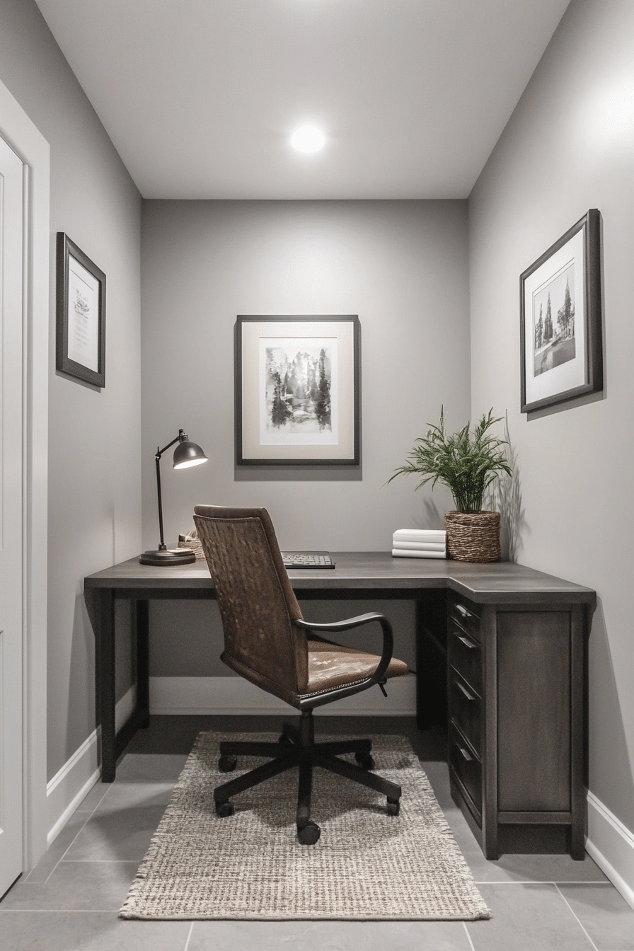 8. Urban Minimalist Nook (Garage Office Ideas) - Garage Office Ideas