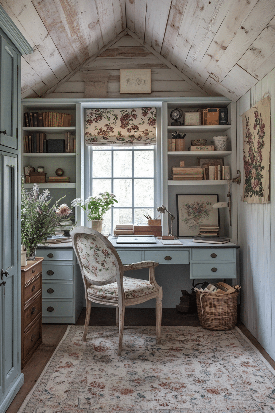 13. French Country Office (Garage Office Ideas) - Garage Office Ideas