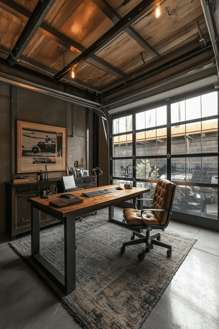 17. Modern Loft Office (Garage Office Ideas) - Garage Office Ideas