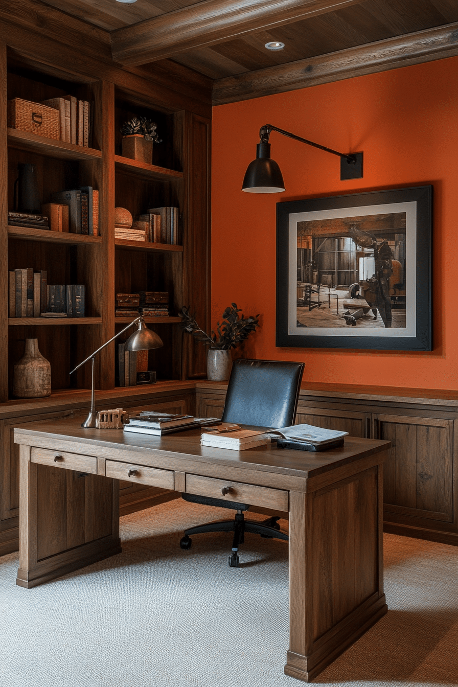 18. Craftsman-Inspired Study (Garage Office Ideas) - Garage Office Ideas