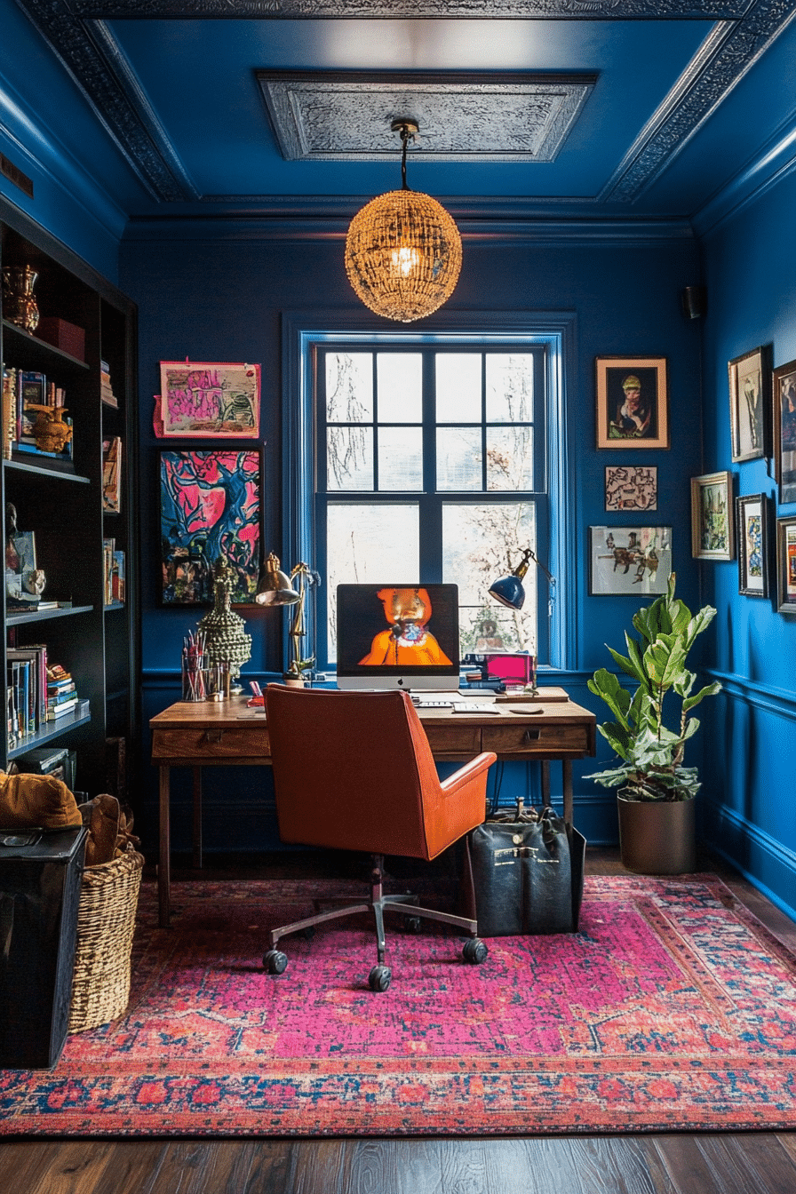 20. Eclectic Collector's Office (Garage Office Ideas) - Garage Office Ideas